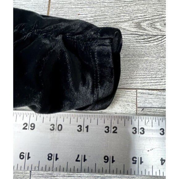 Allen B by Allen Schwartz Leggings Womens L Velvet Like Ruched Whimsy Goth - Picture 9 of 10